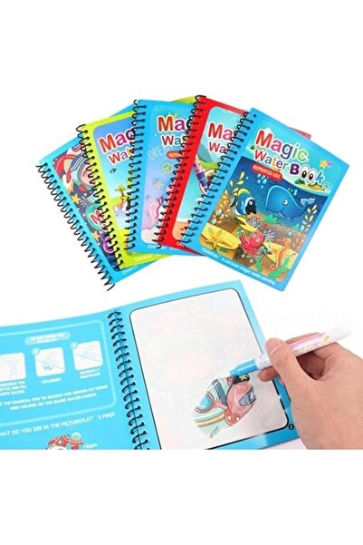 ALMEKAQUZ 4 Pack Reusable Magic Water Coloring Books for Toddlers,Paint with ...