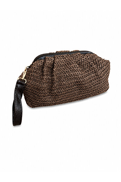 ELOVE Women's Straw Burslu Chain Strap Hand and Shoulder Bag