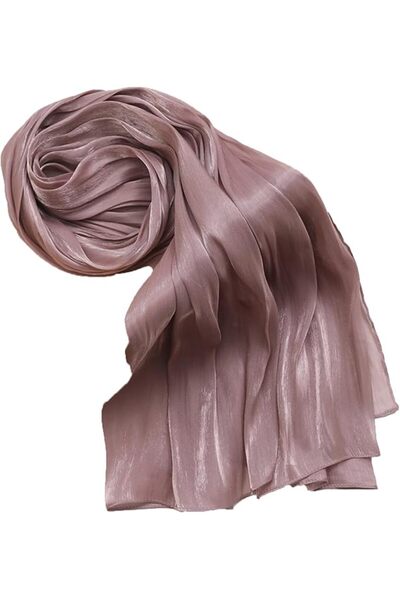 GENERAL Women Premium Hijab Head Scarf Lightweight Shimmer Scarves Crepe Wedd...