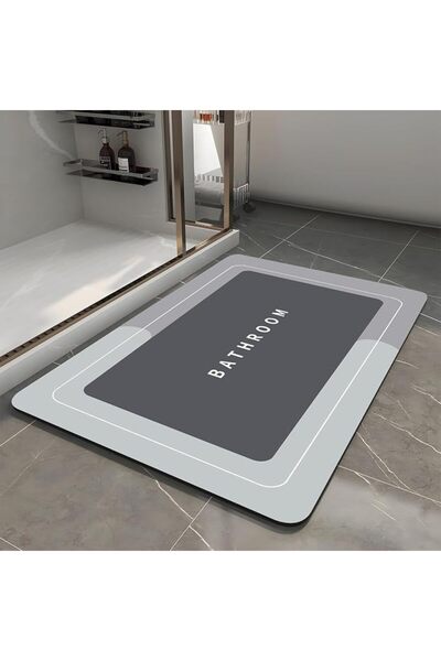 Moment Water Absorbing Floor Mat for Bathroom, 40x60cm Quick Drying Rubber Ba...