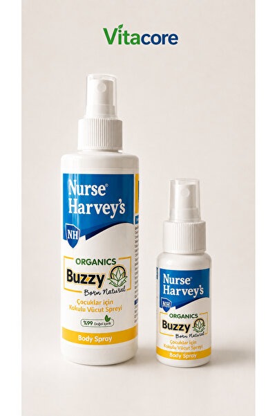 Nurse Harvey's Organic Buzzy Sinek Kovucu Sprey 175 ml + 50 ml Ev ve Canta Ik...