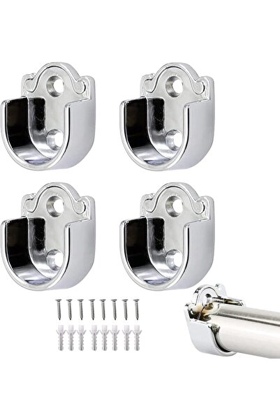 SWIUKPHE Closet Rod End Support, 4 Pcs Stainless Steel Heavy Duty Closet Pole...