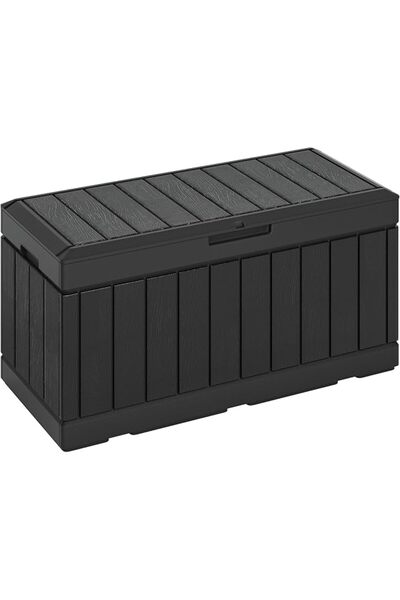 WWI Large Resin Deck Box 28 Gallon Outdoor Garden Storage Box Waterproof Lock...