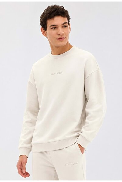 SKECHERS M Essential Crewneck Sweatshirt S2610015 Men's Sweatshirt Beige