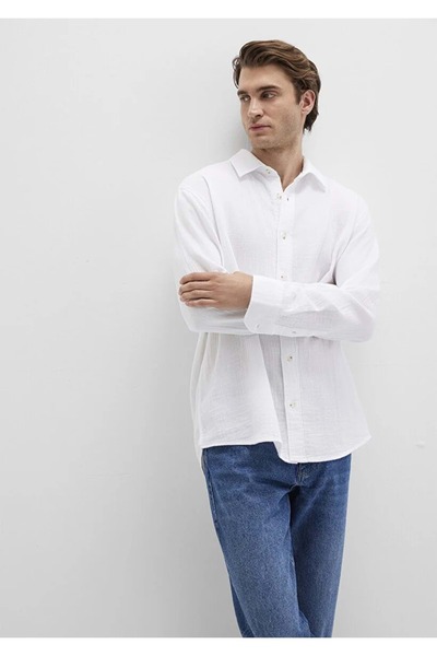 Mavi M0211518 Wrinkled Shirt Men's Shirt White
