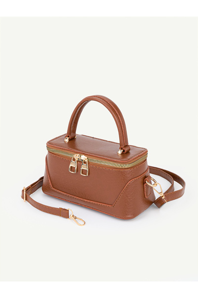 Beshora Parades Taba Kutu Model Leather Handle Zippered Crossbody Hand and Sh...