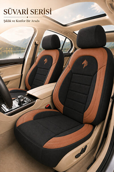 TROBUS Fiat Egea Cross 2020 Sonrası Uyumlu Süvari Serisi Tay Tüyü Siyah Taba ...