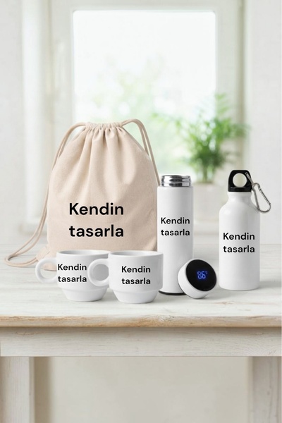 Gzl55 Kişiye özel Set 1 sırt çantası,1 matara 650ml, 1adet termos göstergeli ...