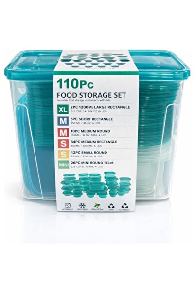 Generic Storage Container Set with Lids, Plastic,110 Piece, Reusable, Multipl...
