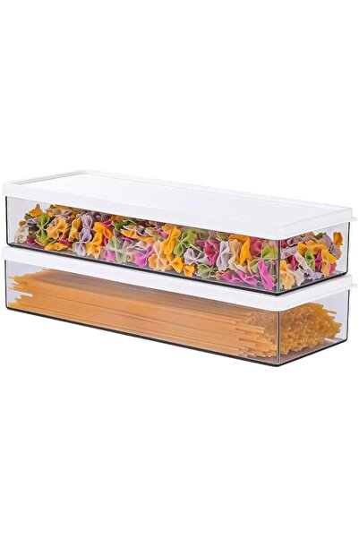 Generic pcs Kitchen Food Storagege 11.6x3.7x2in, Clear Rectangular with Locki...