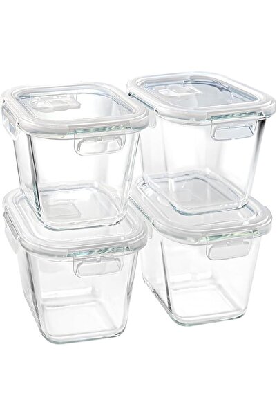 Generic Glass Food Storage Containers with Lids, 4 Cup Borosilicate Glass Mea...