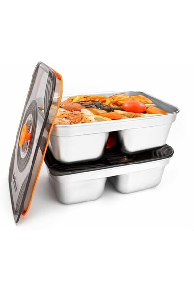 Generic Pack Stainless Steel Meal Prep Containers with Leak Proof Airtight Li...