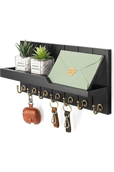 KASTWAVE Rustic Farmhouse Wall Mounted Key Holder, Organizer with 7 Durable H...