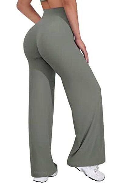 VOYJOY Straight Leggings Bottoms Womens Wide Leg 29"/ 31.5"/33"/35" Pants | H...