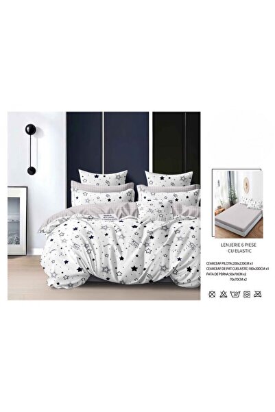 Edormitor Set de lenjerie de pat Finet, 6 piese, Cearșaf cu elastic 180 x 200...