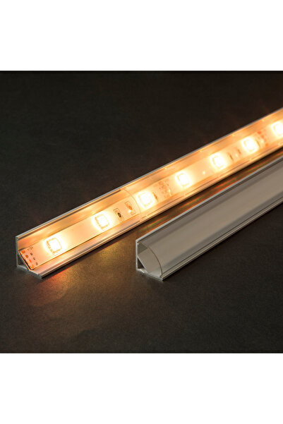 Alista Home Capac transparent pentru profil LED 2m, difuzor de colț pentru ba...