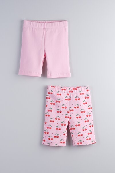 Bondberro 2-Piece Set Ribana Bike Baby and Kids Leggings (Pink Cherry)