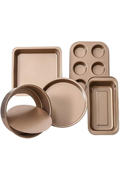 Generic Nonstick Bakeware Set - 5-Piece Baking Pans Set- Pizza Tray, Round/Sq...