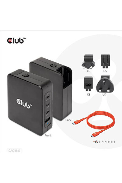 Other Ασύρματος Φορτιστής GaN Club3D με Θύρα USB-A και 3 Θύρες USB-C, Παροχή ...