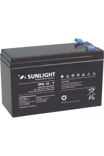 Sunlight SPA 12-7 (F1) 4.8mm Μπαταρία UPS με χωρητικότητα 7Ah και τάση 12V 1 ...