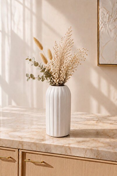 KHAKMA Vază decorativă cu dungi – Vază decorativă modernă, lucrată manual |  ...