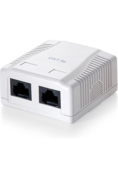 EQUIP Διπλή Εξωτερική Πρίζα Δικτύου Τύπου RJ45 Cat6 σε Λευκό Χρώμα 235212