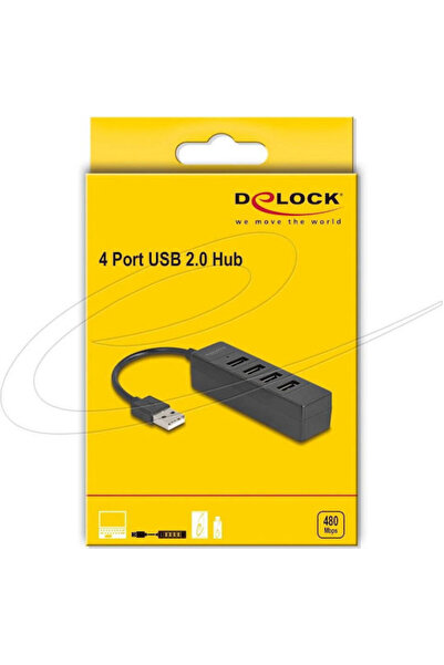 DELOCK Διανομέας USB 2.0 4 θυρών με σύνδεση USB-A Κωδικός: 64334