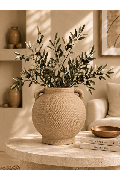 Luthien Elora Textured Decorative Vase with Handle