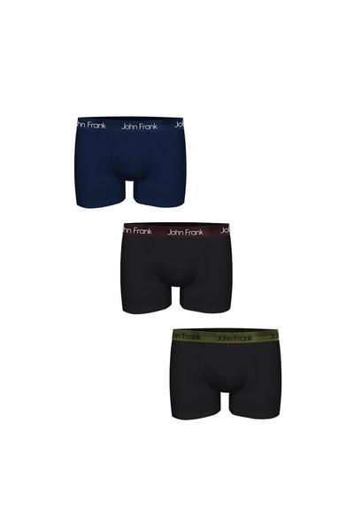 John Frank Üçlü Premium Black Erkek Boxer ERKEK BOXER JF3BPB04