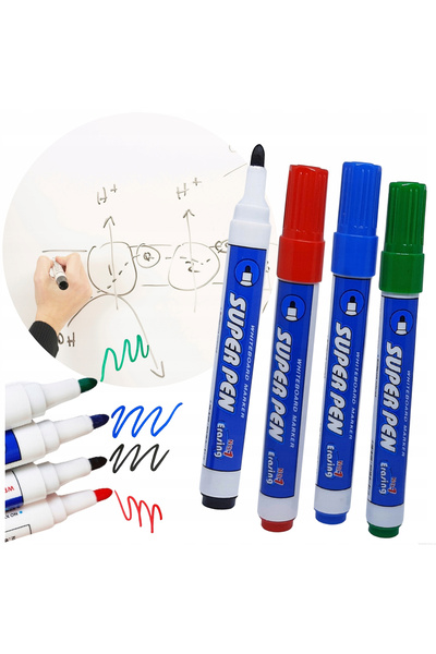Ayawaska Set 4 Markere Whiteboard Lavabile, pentru Table Magnetice si Uscate,...