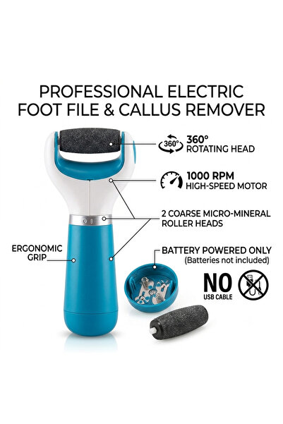 HYVESTO Professional Electric File for Callus Removal and Heel Cleaning, 360°...