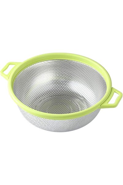Generic Stainless Steel Colander With Handle and Legs, Large Metal Green Stra...