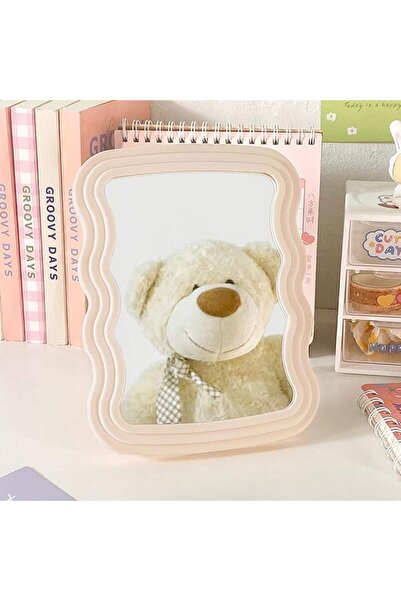 Generic Desktop Vanity Mirror with Stand, Ripple Frame Makeup Mirror, Decorat...