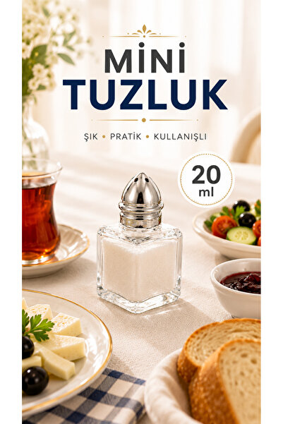 KEA Mini Cam Tuzluk – Şık Tasarımlı Küçük Boy Sofra Tuzluğu, Rose Gold Kapakl...