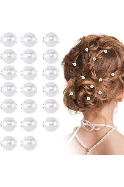 Hannea ® 20Pcs Pearl Hair Clips for Women Girls White Mini Hair Pins Elegant ...