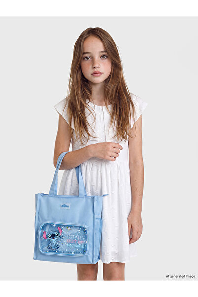 LC Waikiki حقيبة كتف للفتيات مطبوعة بتصميم TRENDLUCKY Farkıyla Stitch