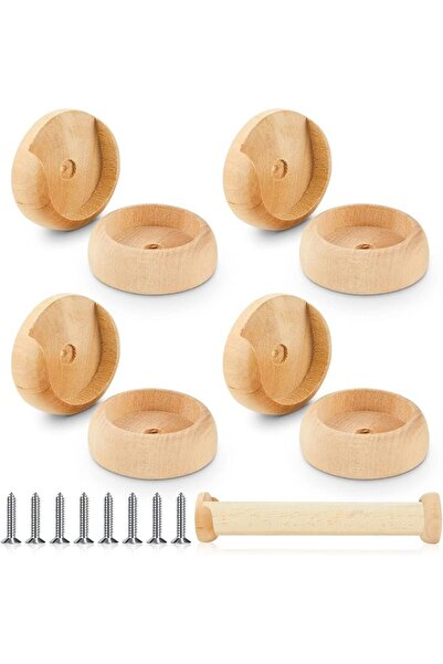 KASTWAVE Closet Rod End Support, 20 Sets Wooden Closet Pole Socket with Screw...