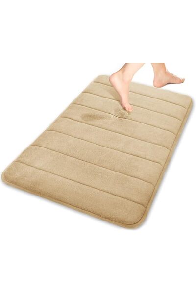JOYZZZ Bath Rugs, Memory Foam Bathroom Rug with Super Absorbent Velvet Top an...