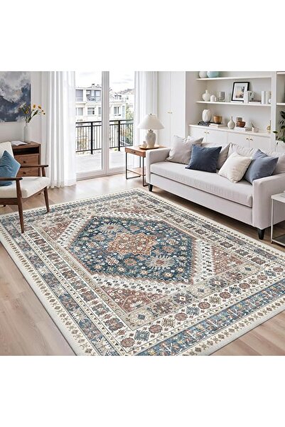 GENERAL LIODUX Boho Area Rugs, Ultra-Thin Washble Rug, Bohemian Vintage Carpe...