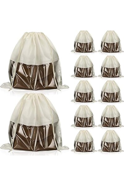 GENERAL Dustproof Drawstring Bags, 12Pcs Non-Woven Fabric Storage Pouches wit...