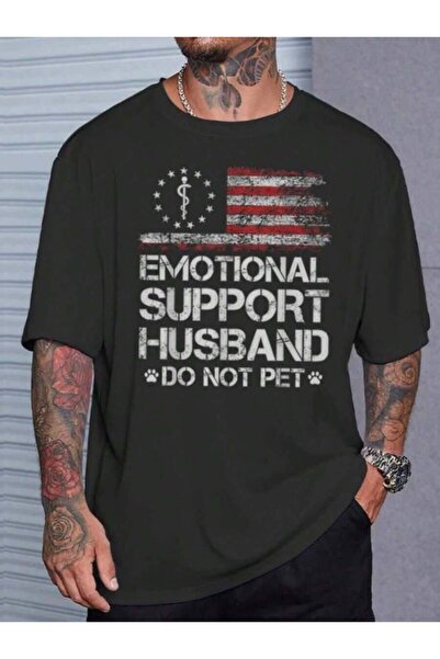 2BIR Men's (Do Not Pet) T-Shirt Vintage American Flag License-Style Design, B...