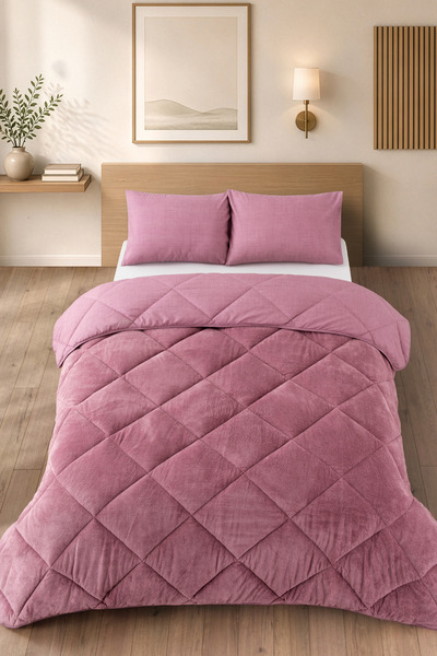 Formeya Premium Çift Taraflı Wellsoft Yorgan Seti Battal Boy 215x235 cm – 2 adet Yastık Kılıflı