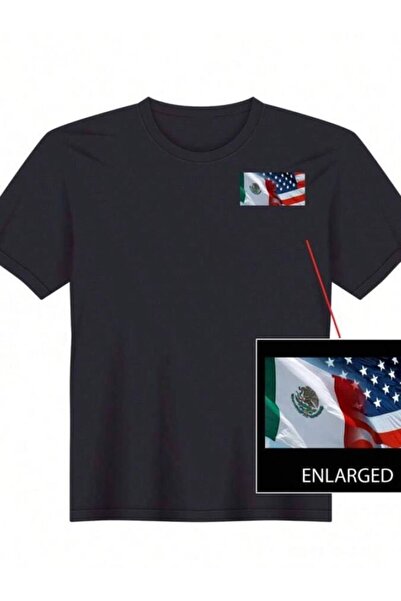 29CUN USA AmericanXexicanexico Flag America Patriot ,,,,Foot Ball Soccer T-Sh...