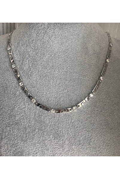 XUPING JEWELRY Zircon Stone Labyrinth Model Silver Color Steel Necklace