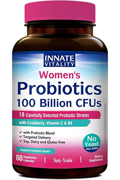 Innate Vitality بروبيوتيك للنساء، 100 مليار وحدة تشكيل بكتيرية، 18 سلالة، بري...