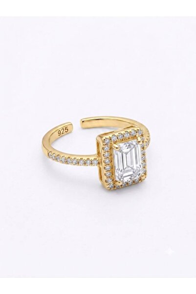 Lovera Jewellery 925 Ayar Gümüş Sertifikalı Avangarde Baget Tektaş Yüzük Aarl...