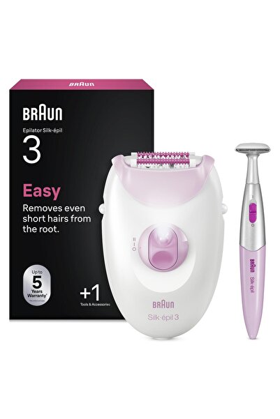 Braun Silk·épil 3 Kablolu Epilatör, Kalıcı Pürüzsüz Cilt, 3-202