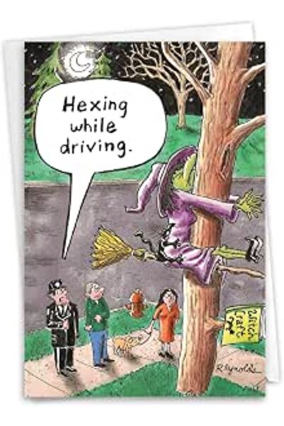 NobleWorks Funny Trees Halloween Greeting Card w/ 5x7 Envelope (1 Card), For ...