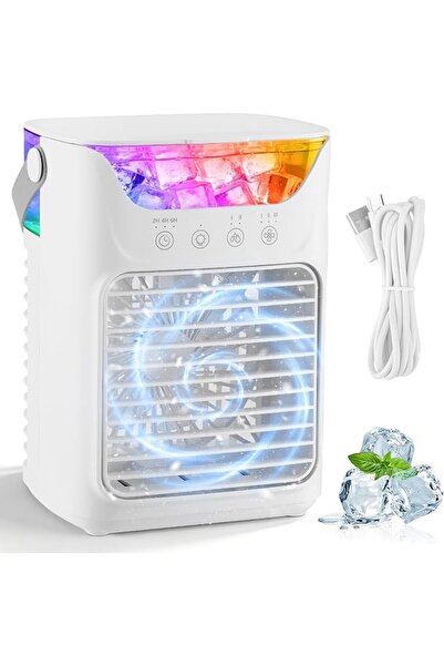 Firelex Desktop Air Cooler & Misting Fan, 3-Speed Rechargeable Bedside Cooler...