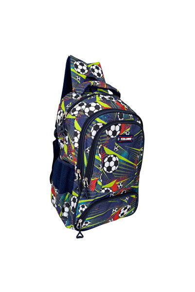 OEM School bag, 43 x 28 x 20 cm, 3 compartments, football pattern, GS105